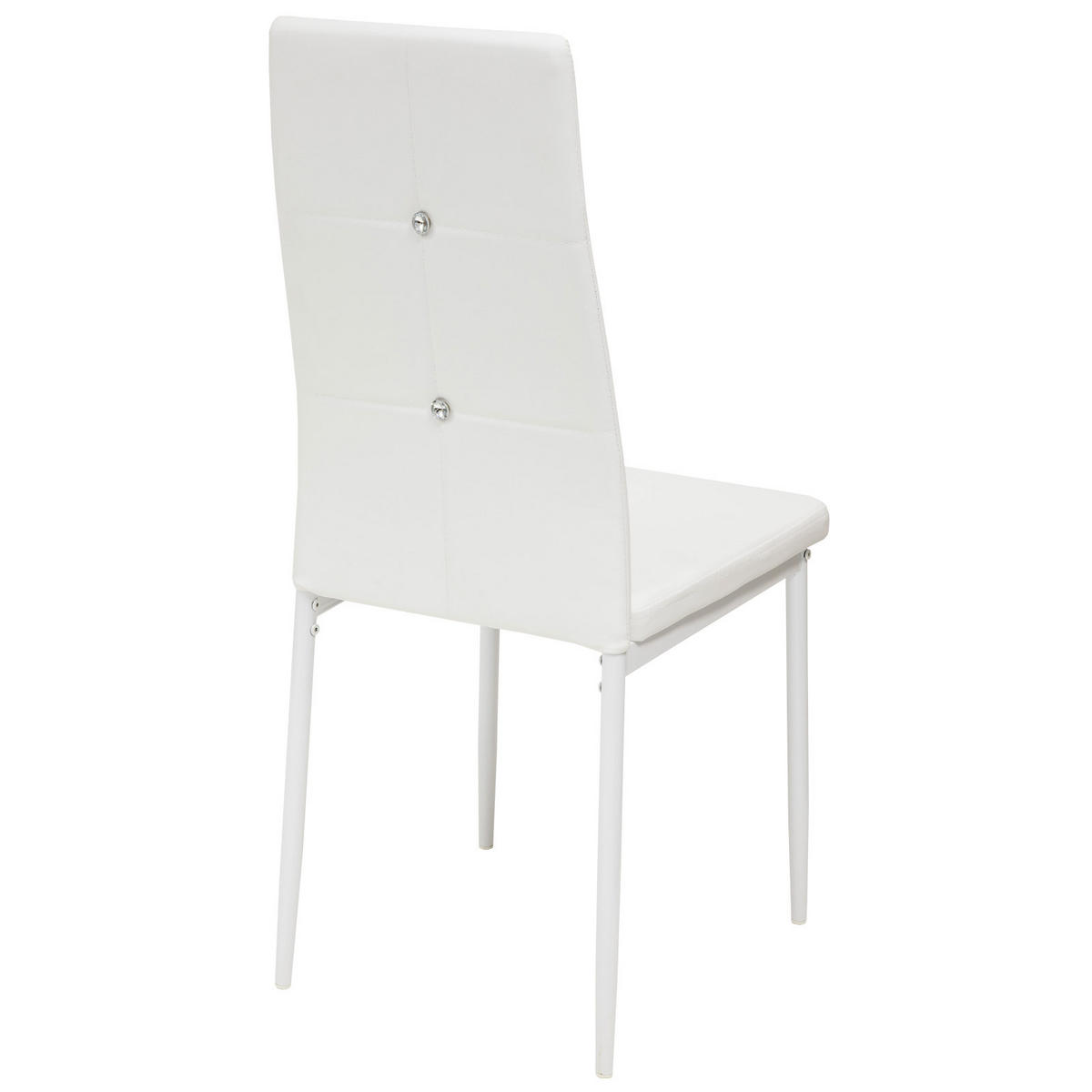 STUHL DIAMOND Lederimitat Metallbeine 4er Set Weiss - Weiß, Kunststoff/Metall (42/98/40cm) - Albatros