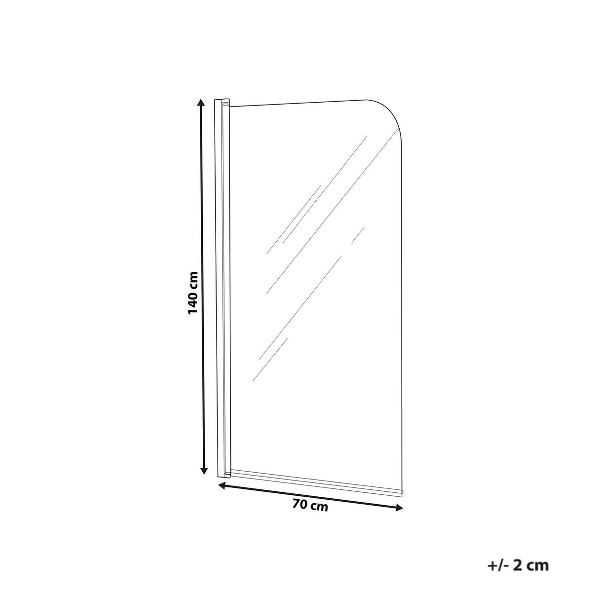 NÁSTAVEC NA VANU 140/70 cm Zlatý Lapan - průhledná, sklo (70/140cm) - Beliani