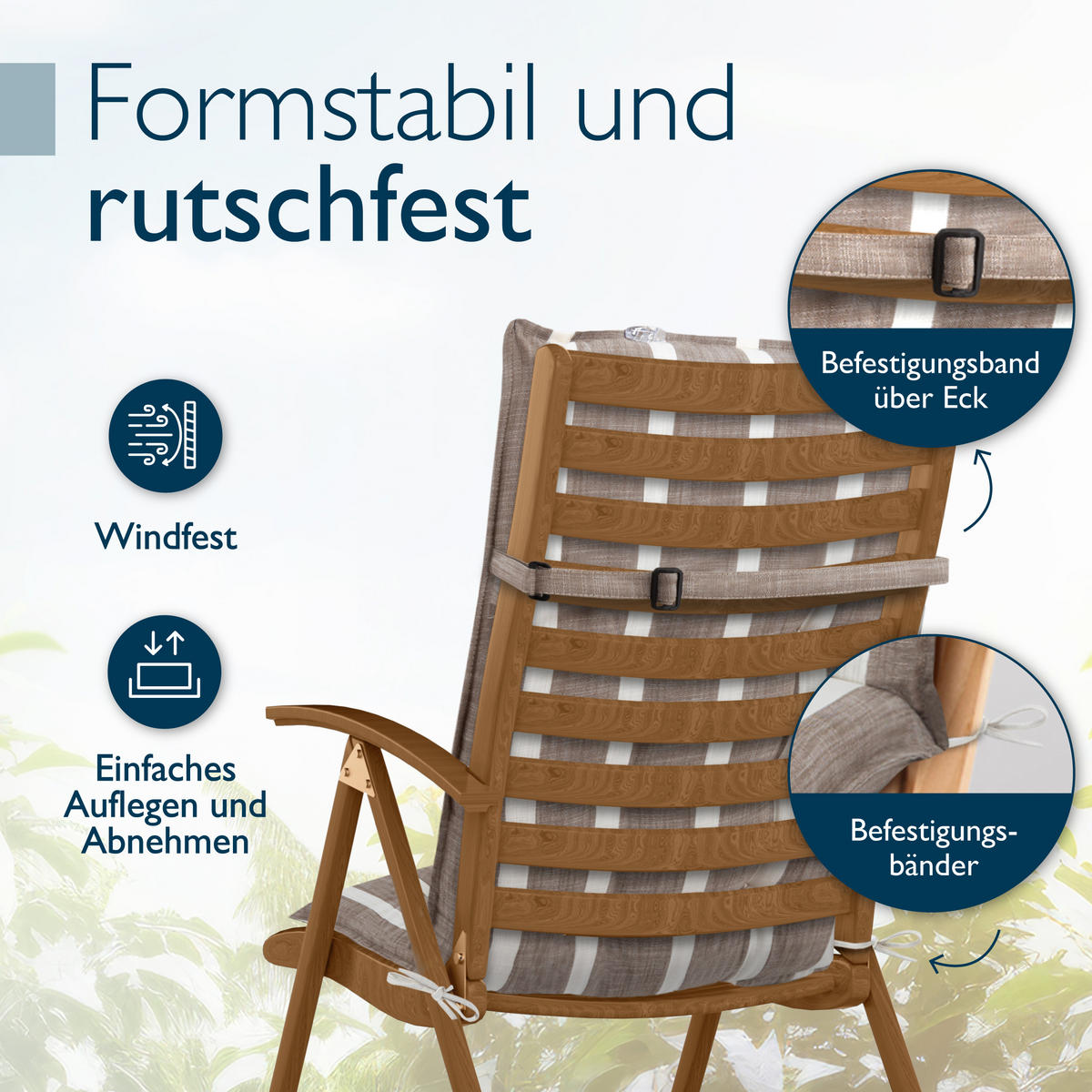 HOCHLEHNER Sun-HL 119x50x8cm Beige-Weiß-Gestreift (2tlg) - Beige, Textil (50/120cm) - Beautissu 