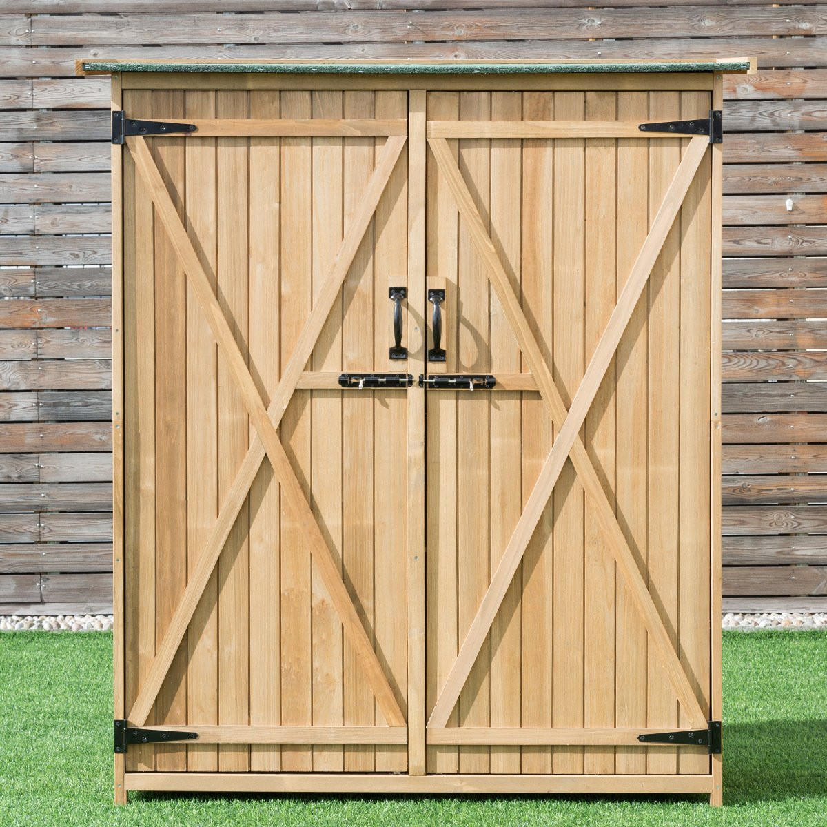 GERÄTEHAUS Natur - Naturfarben, Holz (50/162/140cm) - COSTWAY