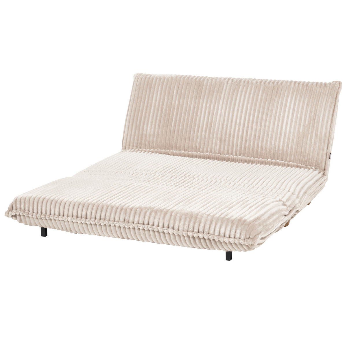SCHLAFSOFA 2-Sitzer Cord Cremeweiß Abisko - Creme, Textil (140/80/82cm) - Beliani