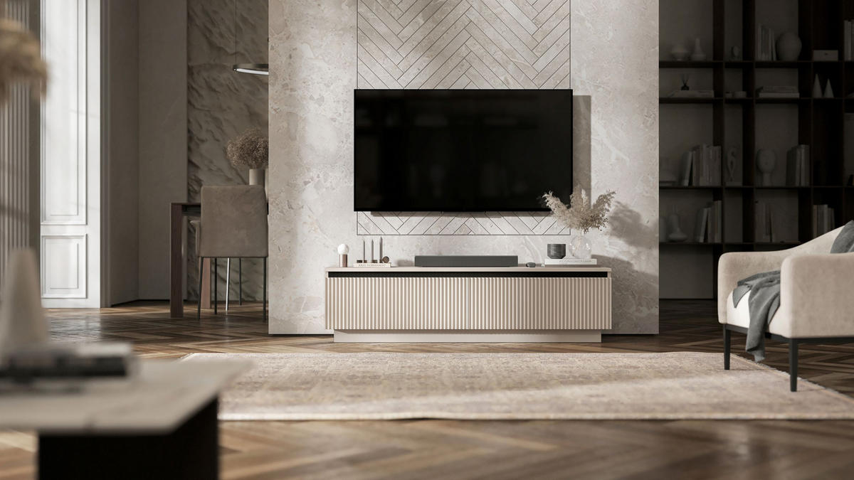 TV-SCHRANK Selene 140 cm Kaschmir matt Glamour - Kaschmir, Holzwerkstoff (140/37/35cm) - Meble Lindner