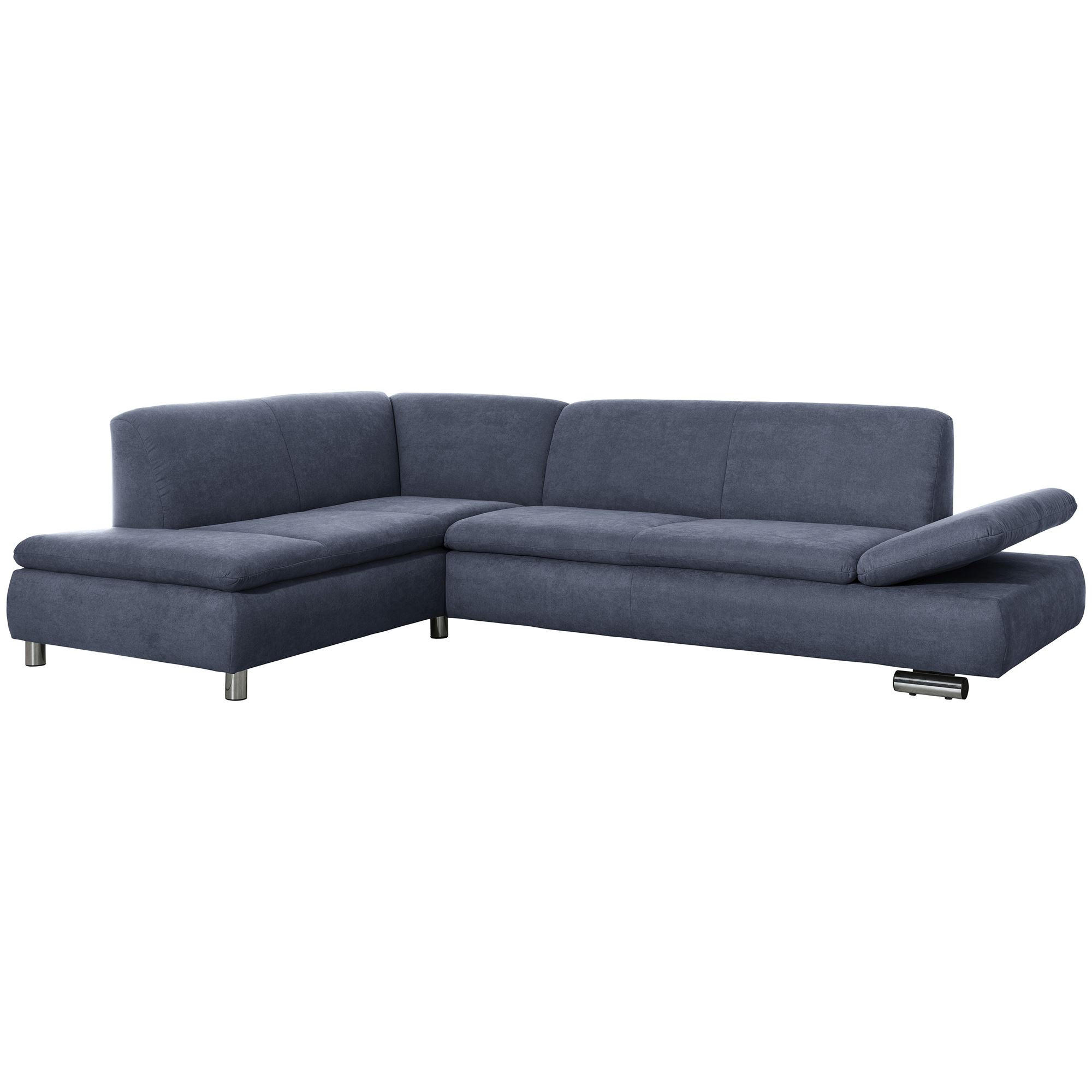 ECKSOFA mit Ottomane links Kaye Flachgewebe blau - Blau, Kunststoff (190/270cm) - 58aufmkessel