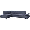 ECKSOFA mit Ottomane links Kaye Flachgewebe blau - Blau, Kunststoff (190/270cm) - 58aufmkessel