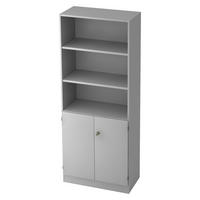 REGALSCHRANK - 5 Ordnerhöhen 42/80/200,4 cm in Grau - Grau, Holzwerkstoff (80/200.4/42cm) - bümö