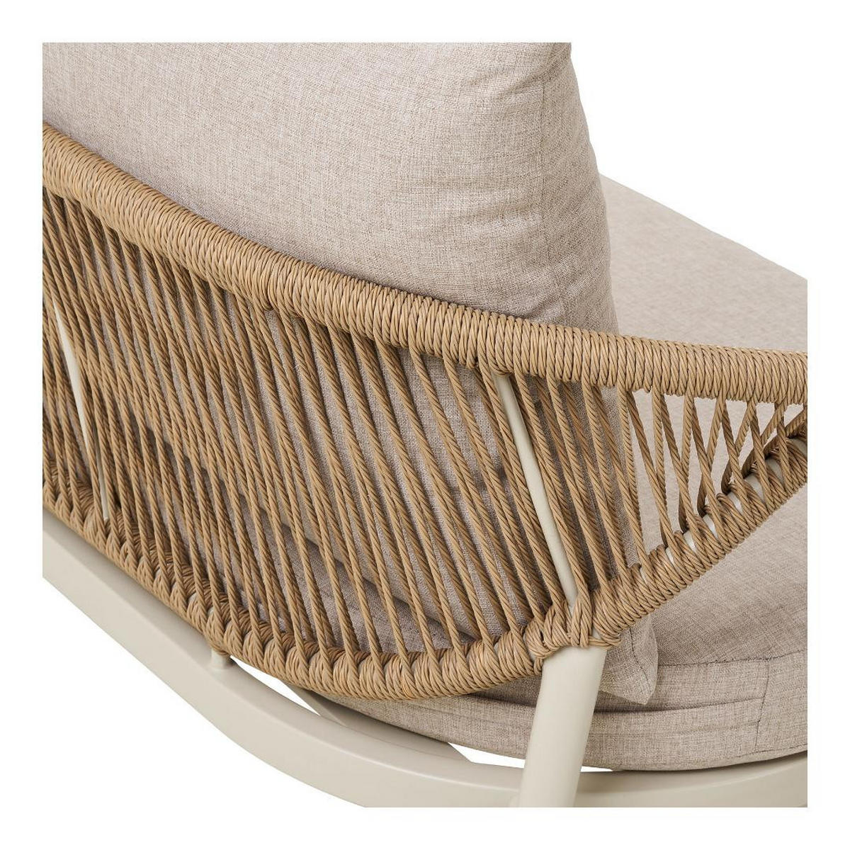 LOUNGE-SET, Bella, Tisch Natur, Stühle Sand, Metall / Polyester, 109 x 56 x 42 cm, 5-teilig - Naturfarben, Metall - ebuy24