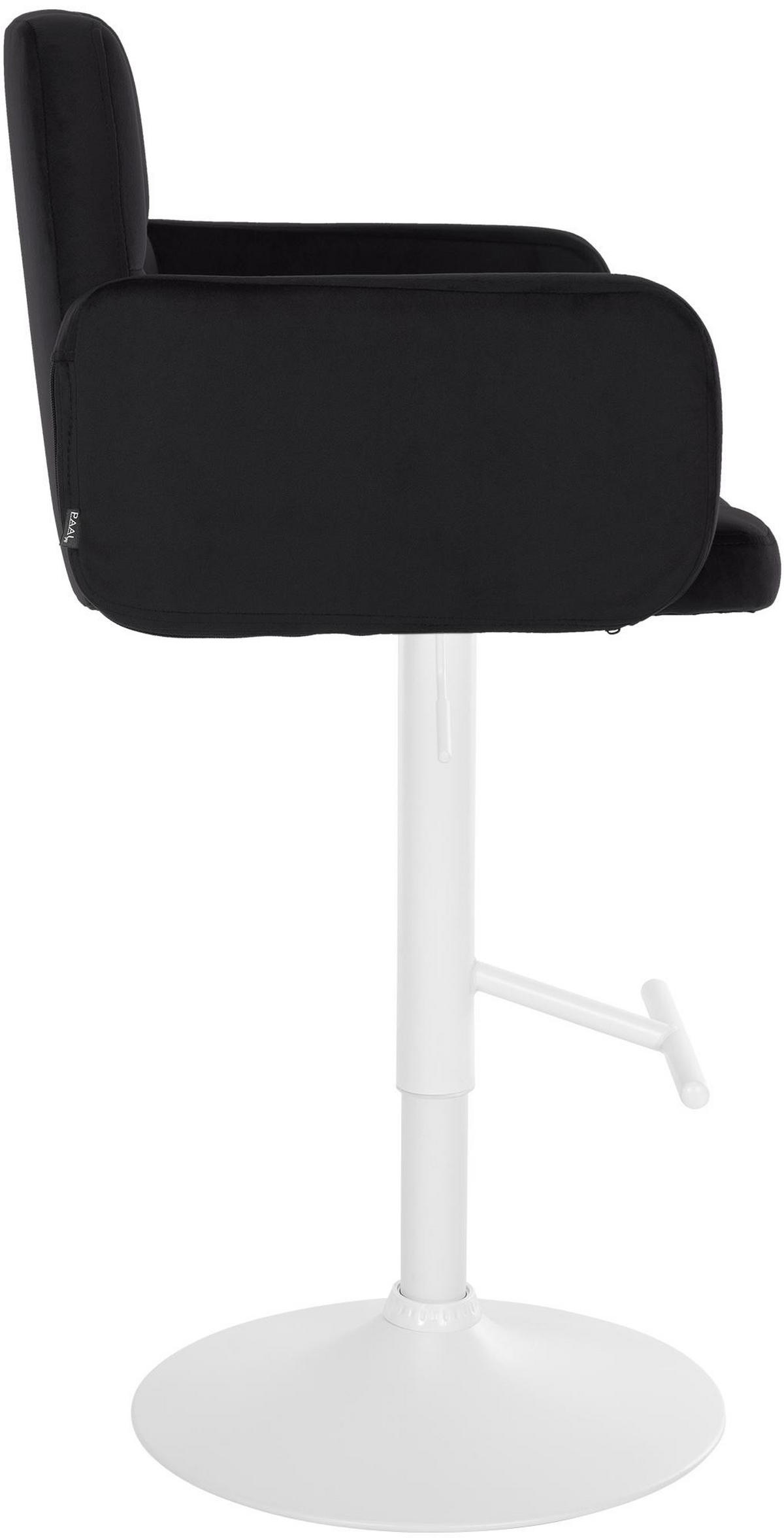 BARHOCKER 2er Set Sutun Samt Schwarz Weiß - Schwarz, Textil/Metall (60/93/56cm) - DELUKE