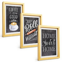 BILDER SET 3er Set - 20x30 cm Goldrahmen - Kaffeeroller, heimelige Wärme - Goldfarben, Kunststoff (20/30cm) - TULUP