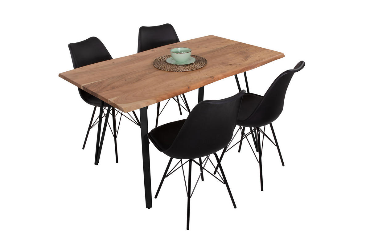 ESSTISCH CELIA - Beige/Schwarz, Holz/Metall (85/160/77cm) - SAM