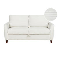2-SITZER-SOFA Cord cremeweiß mit Stauraum Mare - Dunkelbraun/Weiß, Textil (143/88/77cm) - Beliani