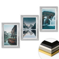 WANDBILDER 3er Set - 20x30 cm Silberner Rahmen - Berglandschaften Wasserfall See - Silberfarben, Kunststoff (20/30cm) - ArtPrintCave