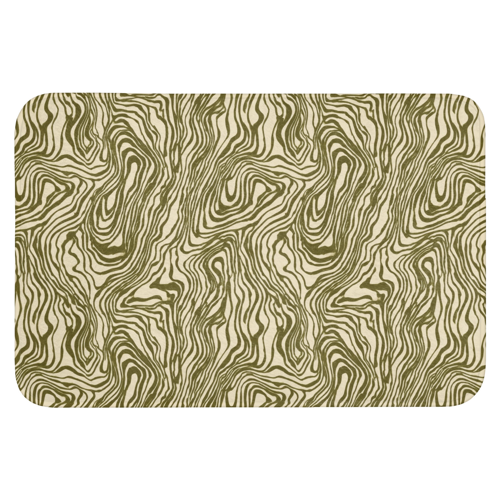 BADEMATTE Abstrakt - Marmor - Grün Badvorleger 90x60 cm - Dunkelgrün, Kunststoff/Textil (90/60cm) - OnlyWow