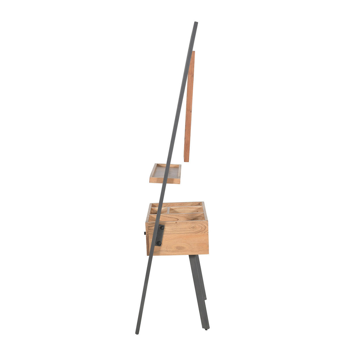 GARDEROBE - Akazie massiv / Metall - Akazie / Anthrazit - Akaziefarben, Holz (60/180/35cm) - home24