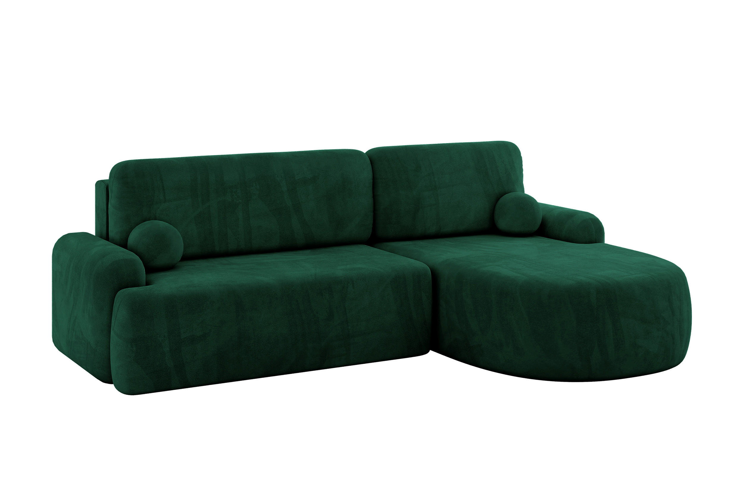 ECKSOFA mit Schlaffunktion und Bettkasten LIRA-L - 264x172x89 Grün - Grün, Holzwerkstoff/Textil (172/264cm) - ALTDECOR