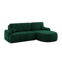 ECKSOFA mit Schlaffunktion und Bettkasten LIRA-L - 264x172x89 Grün - Grün, Holzwerkstoff/Textil (172/264cm) - ALTDECOR