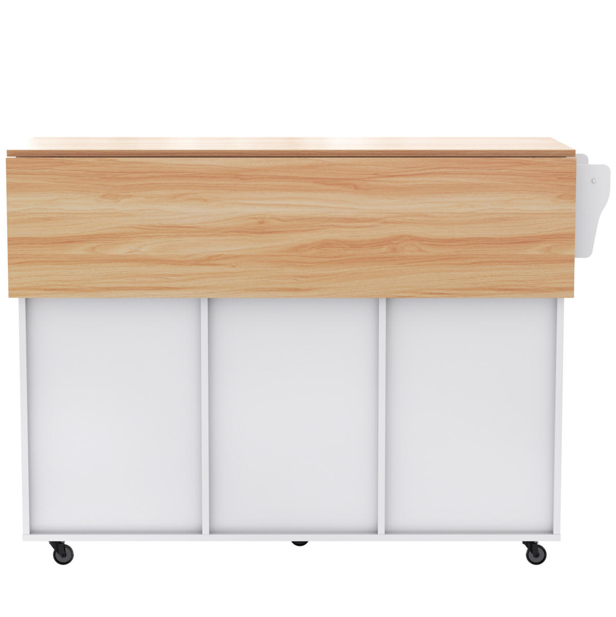 KÜCHENINSEL mit Klapptischplatte 129 x 71 x 91,5 cm MDF Weiß - Weiß, Holz (46/91.5/129cm) - Beauniv