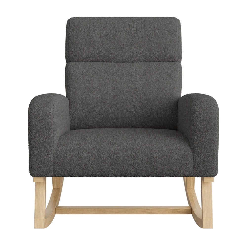 SCHAUKELSTUHL mit Armlehnen - Relaxsessel mit beidseitigen Taschen - Dunkelgrau - Dunkelgrau, Textil (69.2/87/78.5cm) - DELFA