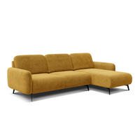 ECKSOFA FEBE 4-Sitzer rechts, dunkelgelb - Gelb/Schwarz, Holz/Textil (264/157cm) - Courtois Laville