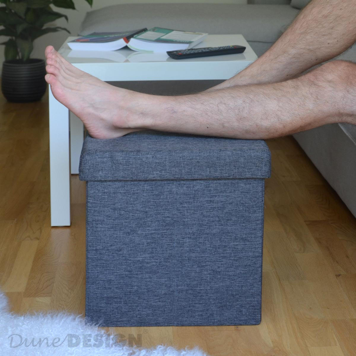 SITZWÜRFEL 38/38 cm, Faltbar 42 Liter Dunkelgrau - Grau, Kunststoff (38/38/38cm) - Dunedesign
