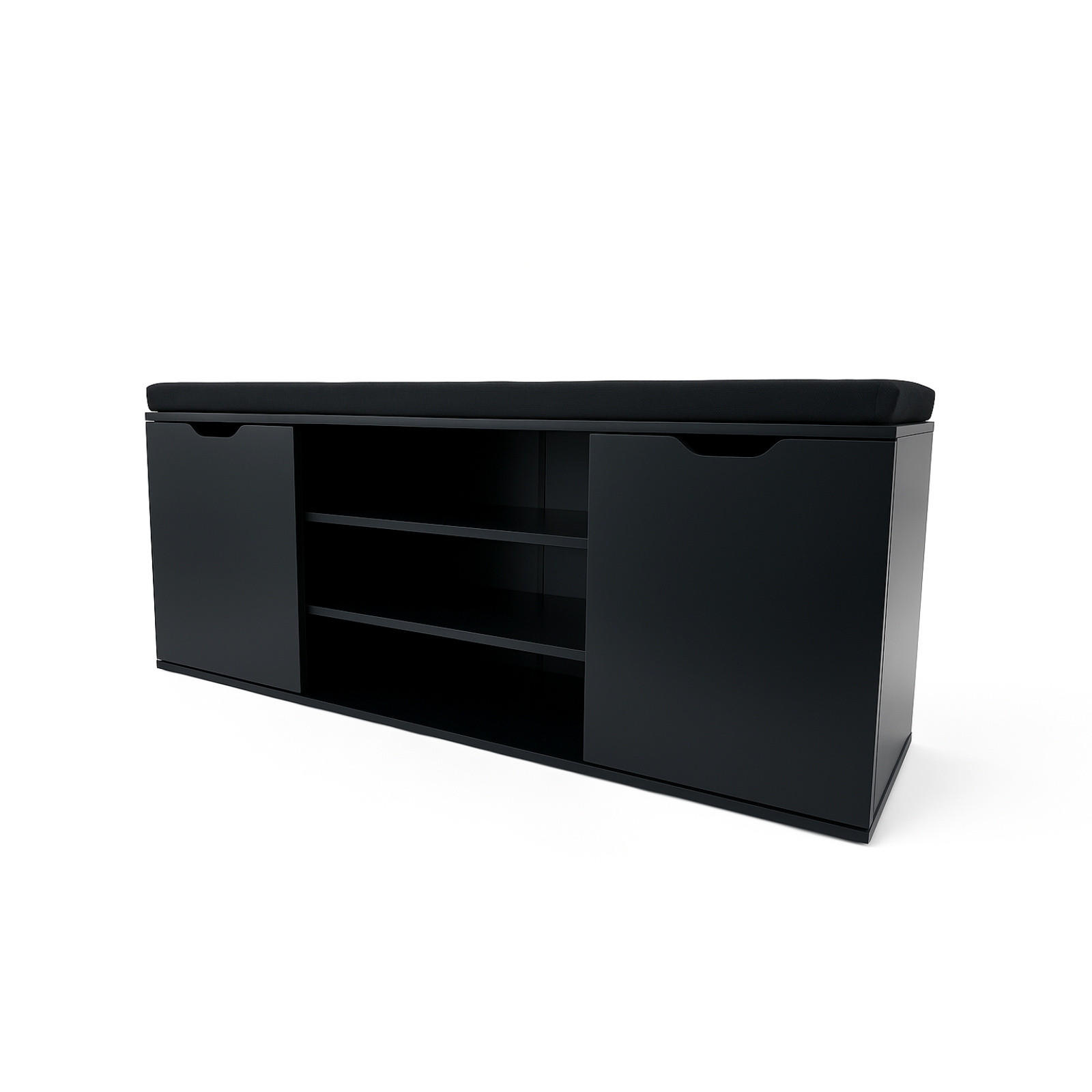 SCHUHSCHRANK Porta 103/30/46 cm - Schwarz, Holzwerkstoff (30/46/103cm) - BOXIMO