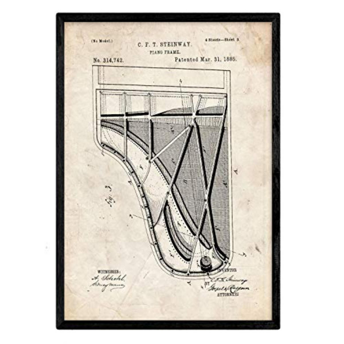 POSTER Klavier 2 Patent A3 Rahmenlos - Klar, Papier (29.7/5/42cm) - Nacnic