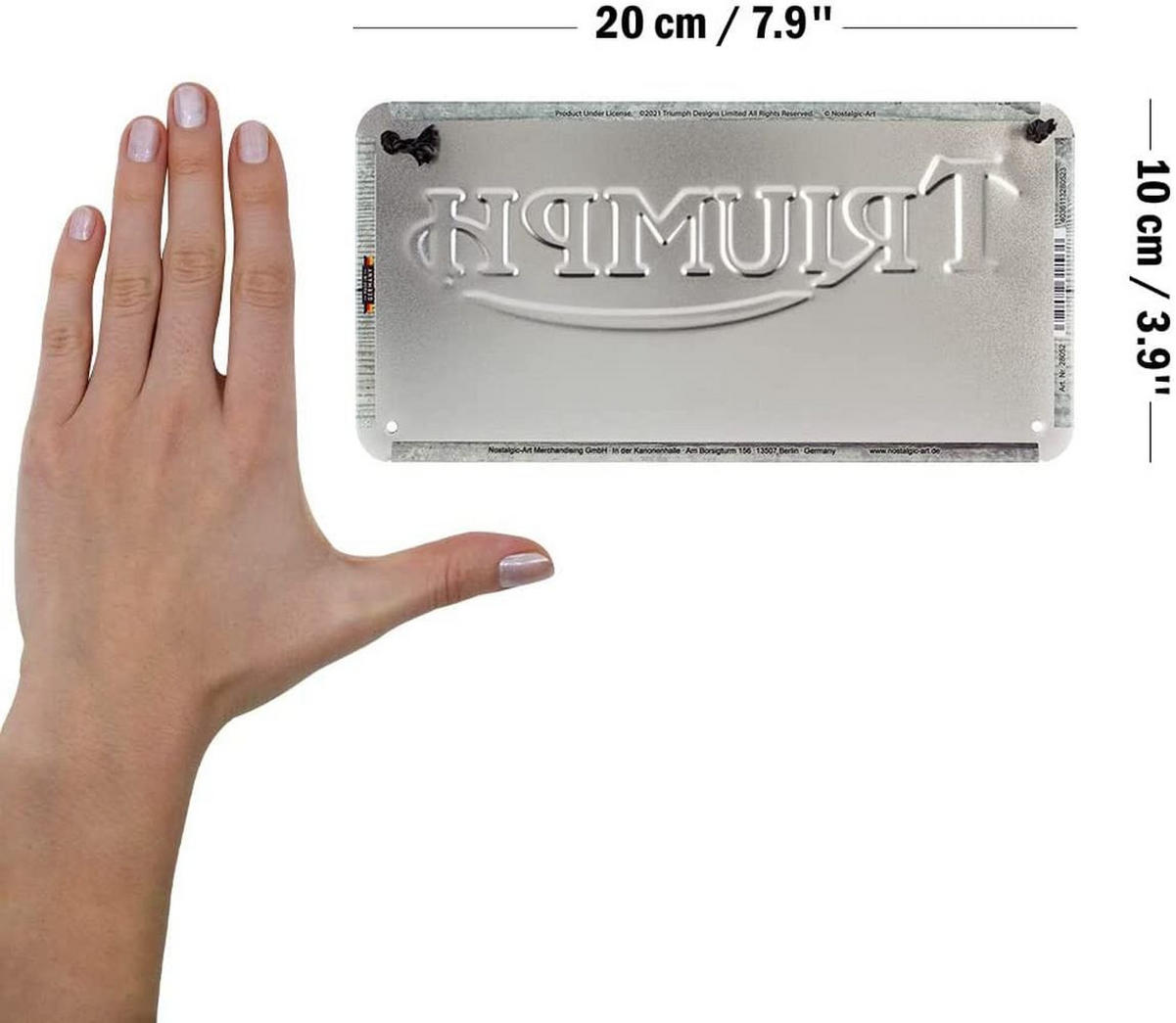HÄNGESCHILD 10/20 cm Triumph Triumph Logo Black Wood - Multicolor, Metall (20/10/0.2cm) - Nostalgic-Art
