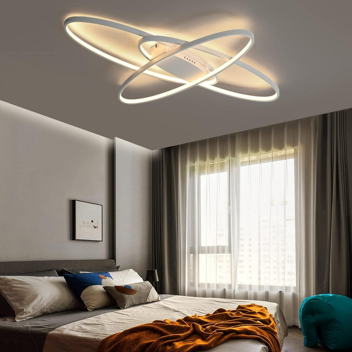 LED-DECKENLEUCHTE Brigitte 85/62/5 cm - Weiß, Metall (85/62/5cm) - Nettlife