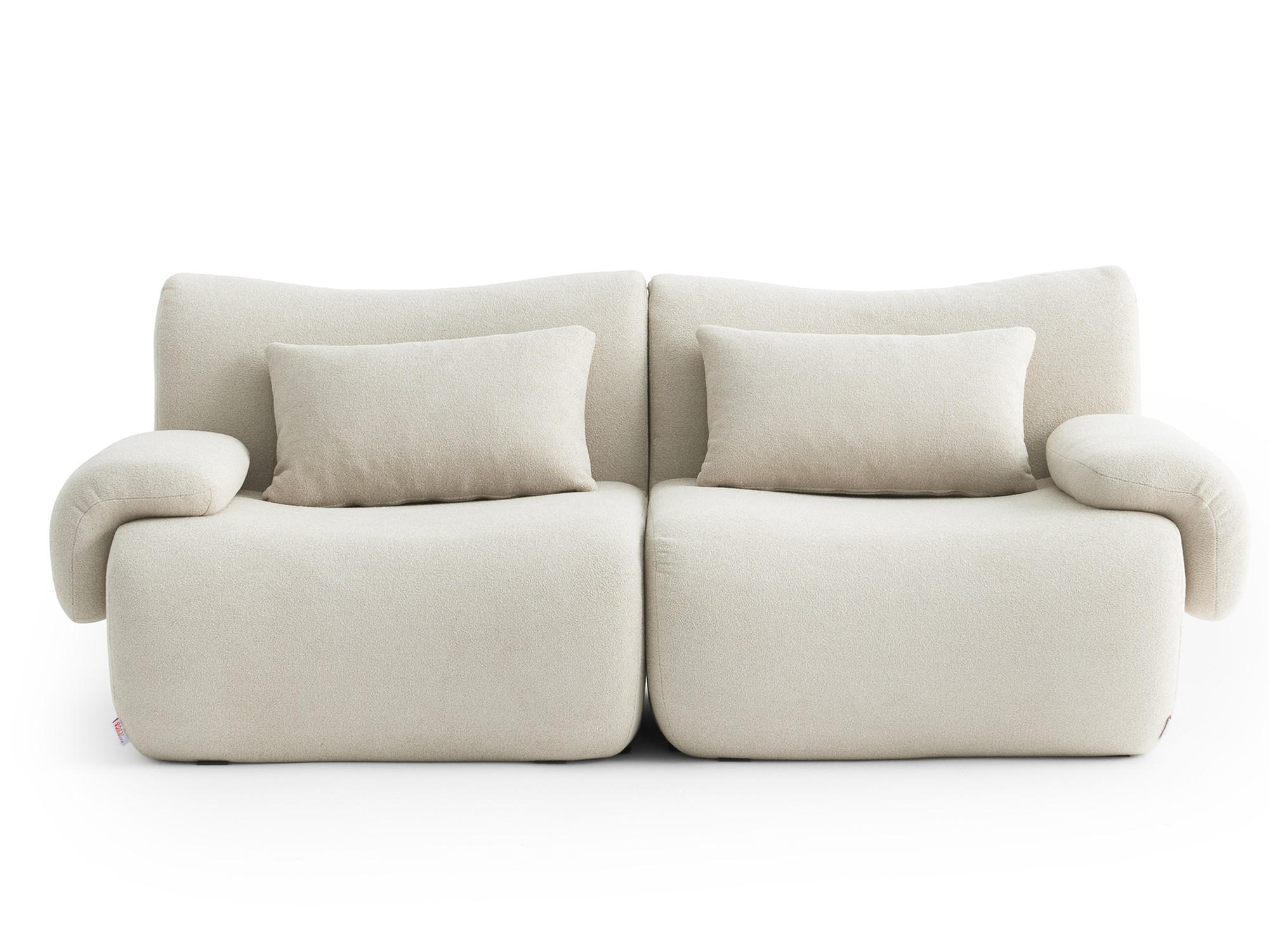 2-SITZER-SOFA Bouclé-Stoff Zimtbraun - Beige, Textil (194/73/95cm) - MILYsofa