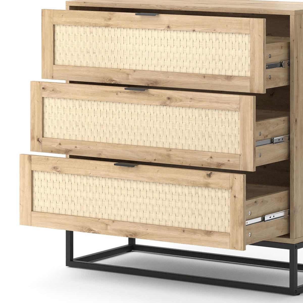 KOMMODE Natal Braun 140 x 92.5 cm mit 3x Schubladen - Braun, Holzwerkstoff (92/92.5/40cm) - Vicco
