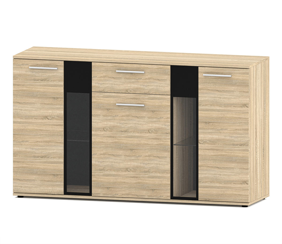SIDEBOARD Formilo Sonoma Eiche 140,4/80/40,2 cm – Kommode mit Schublade - Beige, Holzwerkstoff/Kunststoff (140/80/40cm) - AX Living