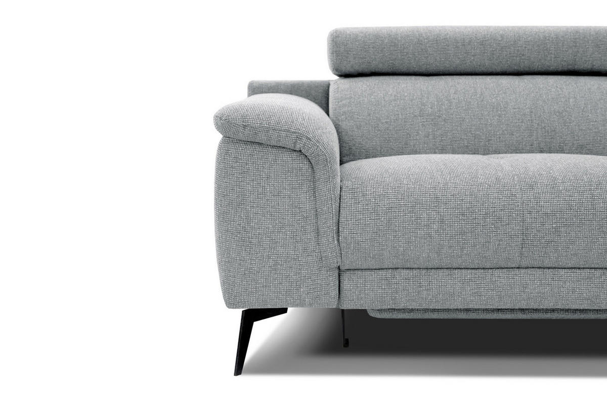 RELAXSOFA FIERO 3-Sitzer mit 1 Relaxfunktion, silberfarben - Silberfarben/Schwarz, Holzwerkstoff/Textil (212/82/103cm) - Courtois Laville