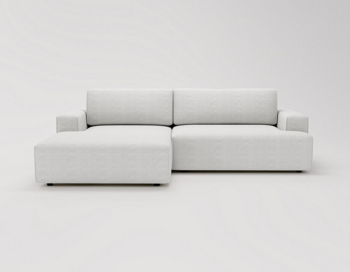 ECKSOFA L-Form 270 cm Boston mit Bettkasten, Schlaffunktion, Links, Creme - Creme, Holz (165/270cm) - Emporius