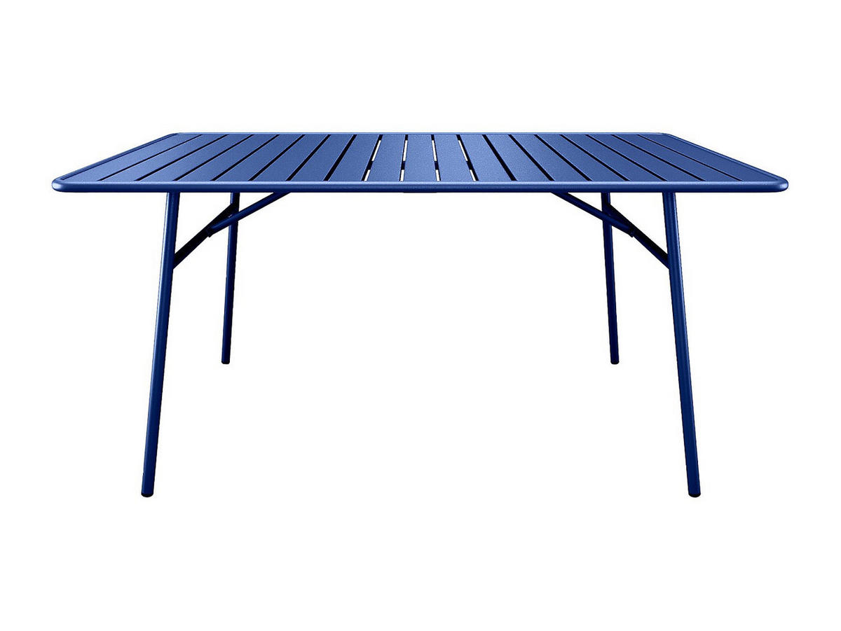 GARTENTISCH L.200 cm - Metall - Nachtblau - MIRMANDE von MYLIA - Blau, Metall (100/200/75cm) - Vente-Unique