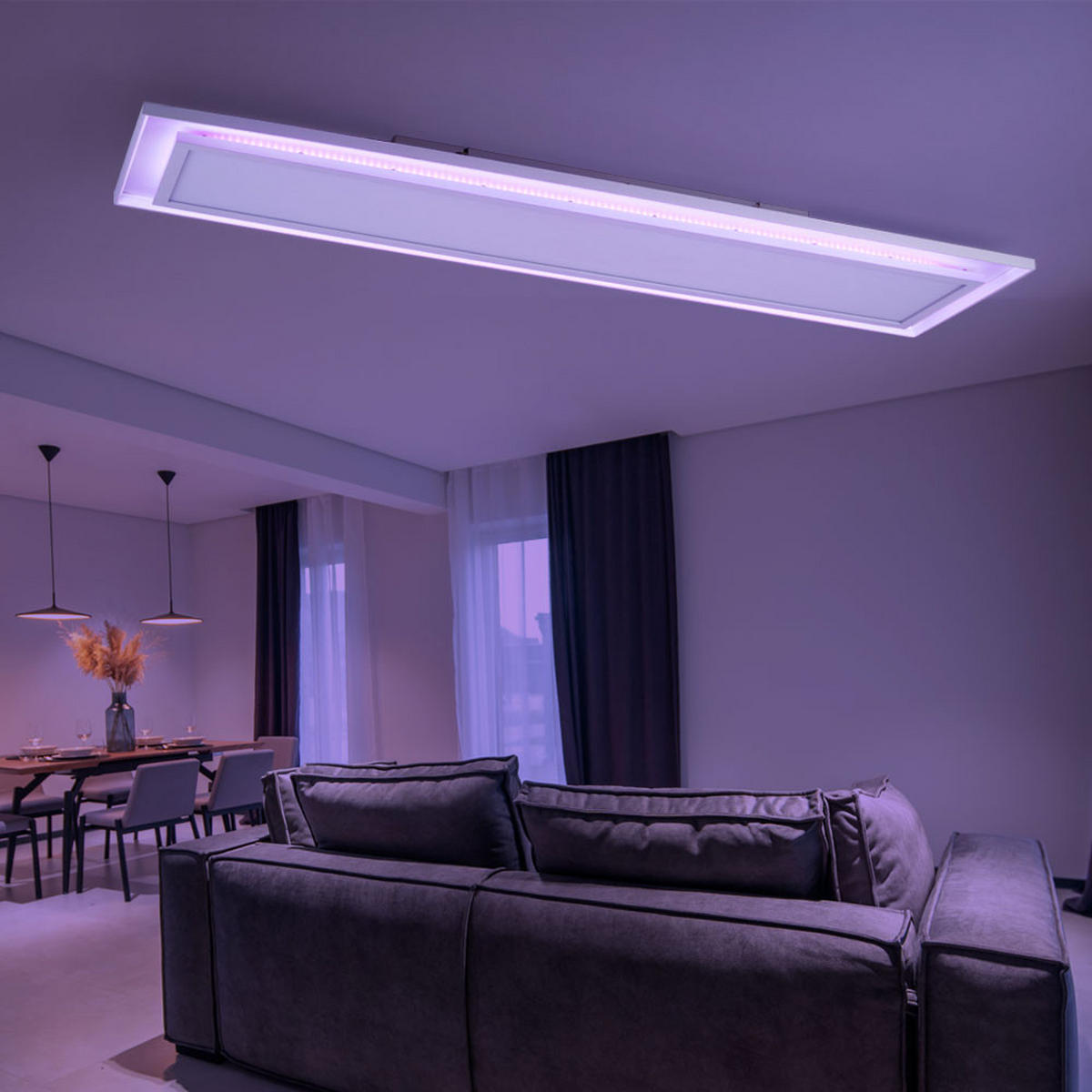 LED DECKENLEUCHTE Metall Weiß - Weiß, Metall (85/19/6.3cm)