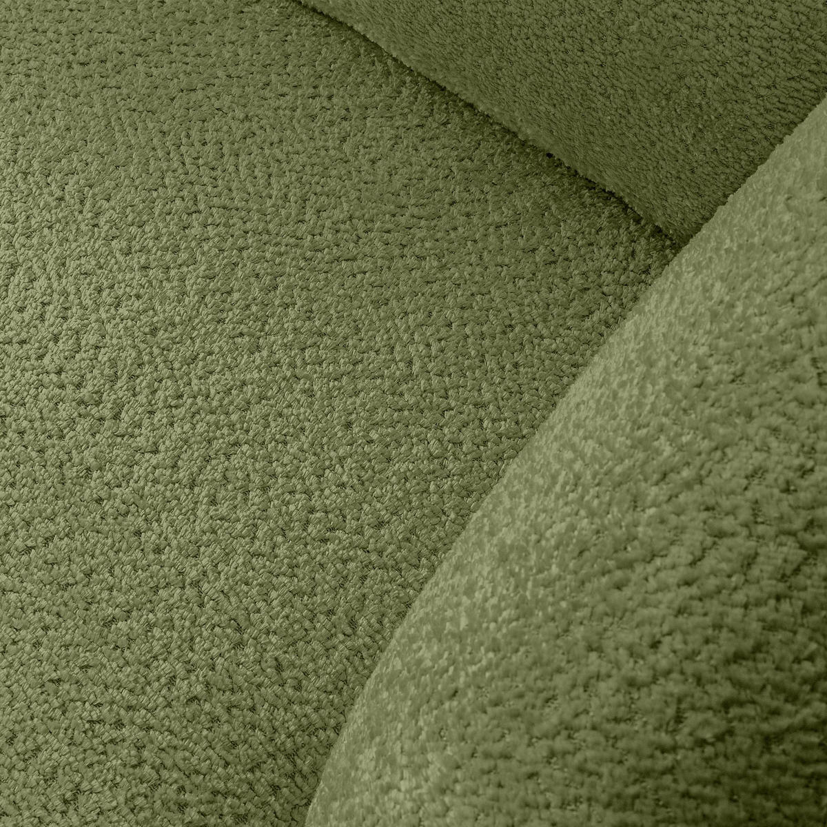 EINZELSOFA VIRA, Oliv, Chenille - Schwarz/Olivgrün, Holz/Holzwerkstoff (210/84/100cm) - KONSIMO®