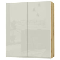 HÄNGESCHRANK Florence W4/80 Eiche Artisan / RAL 1013 perlweiß HG 80 / 32,5 / 96cm - Weiß Hochglanz/Eiche Artisan, Holz/Holzwerkstoff (80/96/32.5cm) - Feldmann-Wohnen