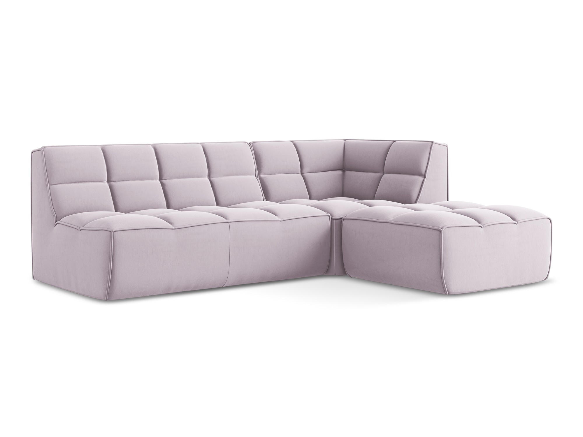 ECKSOFA Beidseitig Samt Stoff Violett - Lila/Flieder, Kunststoff/Textil (258/178cm) - Makamii
