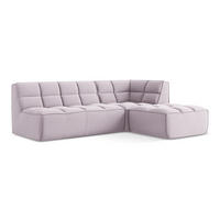 ECKSOFA Beidseitig Samt Stoff Violett - Lila/Flieder, Kunststoff/Textil (258/178cm) - Makamii