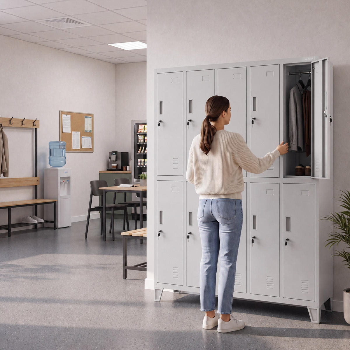 SCHLIESSFACHSCHRANK Bartek - Grau, Metall (136/172/45cm) - Jan Nowak
