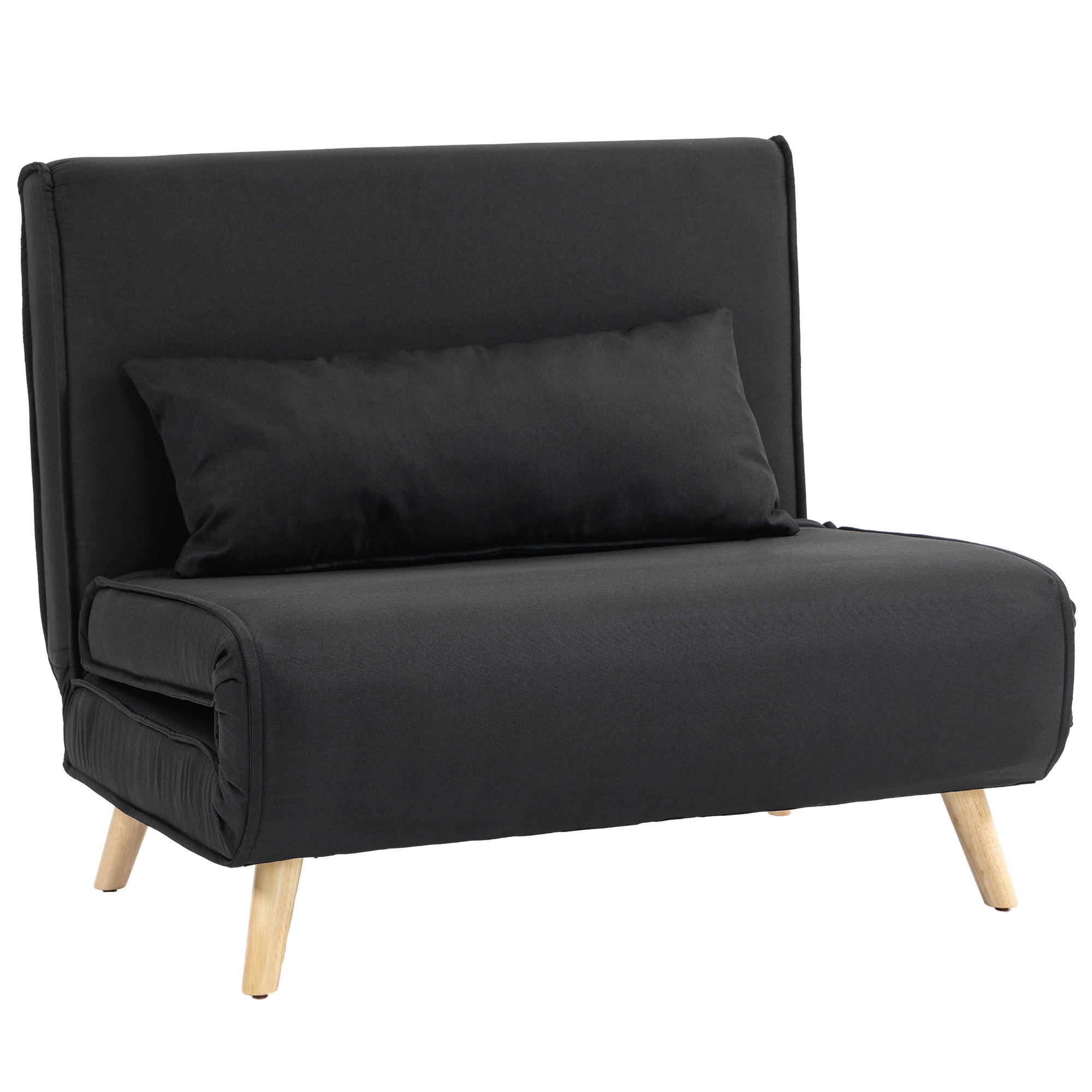 EINZELSOFA, Schlafsofa, Sofabett - Schwarz, Textil (78/80/94cm) - HOMCOM
