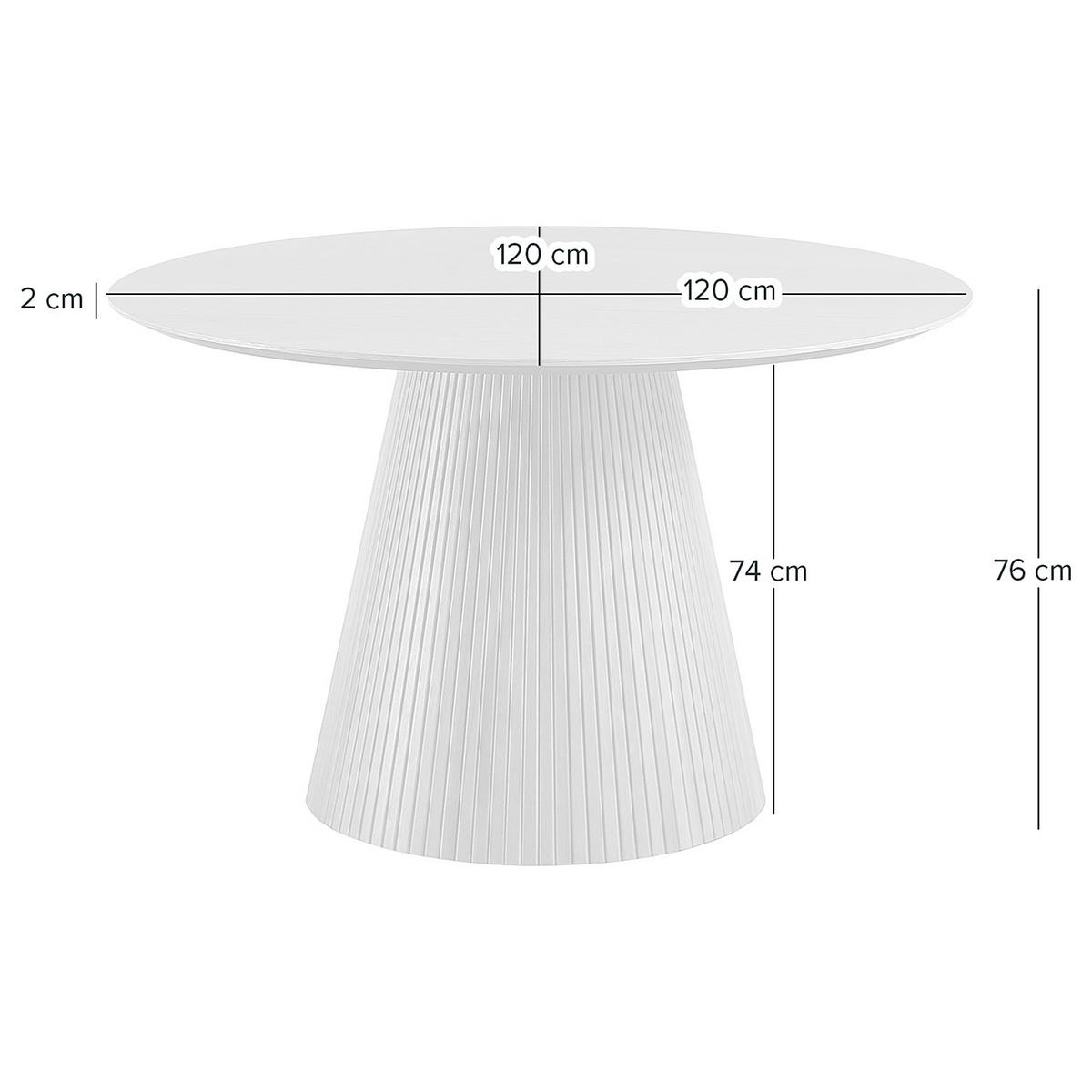 ESSTISCH - Eiche teilmassiv - Eichefarben, Holzwerkstoff (120/120/76cm) - home24