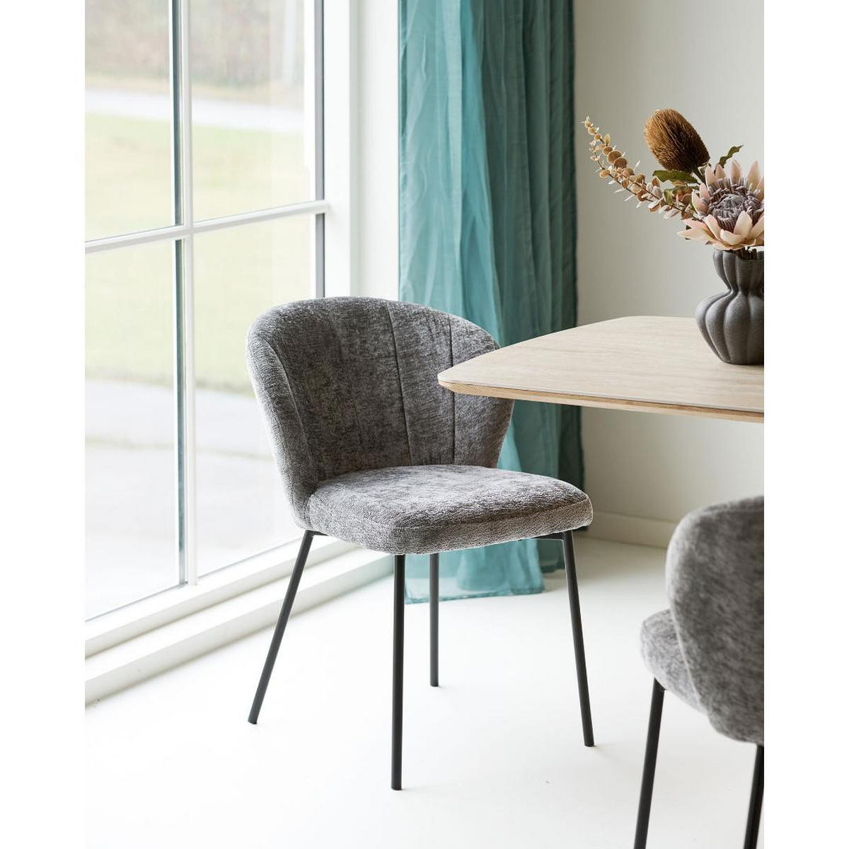 ESSZIMMERSTUHL, Freja, Sandfarben, Stahl, 66 x 59 x 80 cm - Sandfarben, Textil/Metall (66/80/59cm) - ebuy24