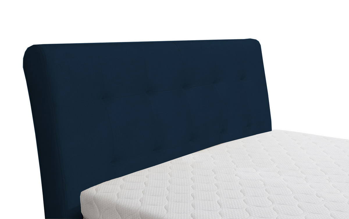 POLSTERBETT mit Bettkasten und Matratze SOLIS, Dunkelblau, 180x200 cm - Dunkelblau, Textil (180/200cm) - KS Home Concept