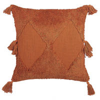 DEKOKISSEN Orange 45/45 cm Avium - Orange, Naturmaterialien/Textil (45/45cm) - Beliani