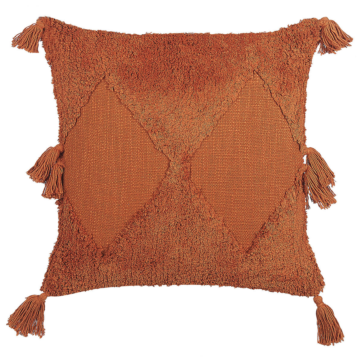 DEKOKISSEN 2er-Set Orange 45/45 cm Avium - Orange, Naturmaterialien/Textil (45/45cm) - Beliani