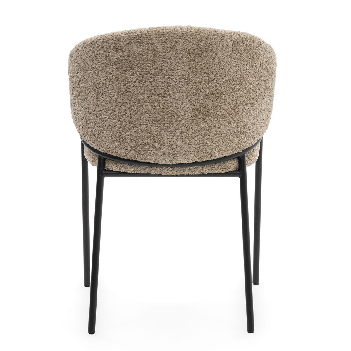 STUHL BUENO gespolsterter - beige - Glamour Boucle Chenille - Ecru/Beige, Textil/Metall (55/83/56cm) - NEW HOME