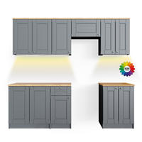 KUCHYŇSKÝ KOUT Bergamo Šedá - šedá/medově dubová, kompozitní dřevo (240/81.6/60cm) - Vicco