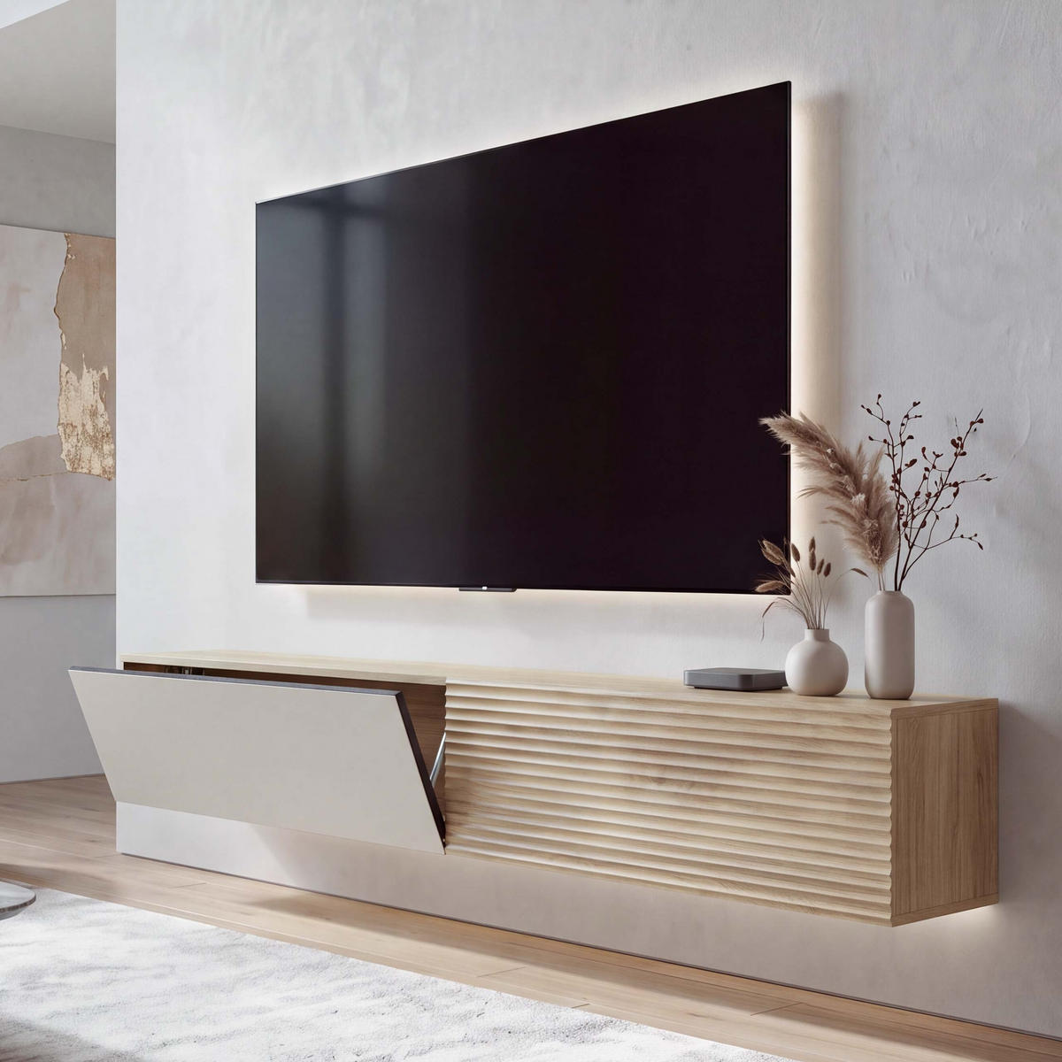 TV-RACK Eiche Dekor - Eiche Wotan, Holz (160/30/30cm) - MCW