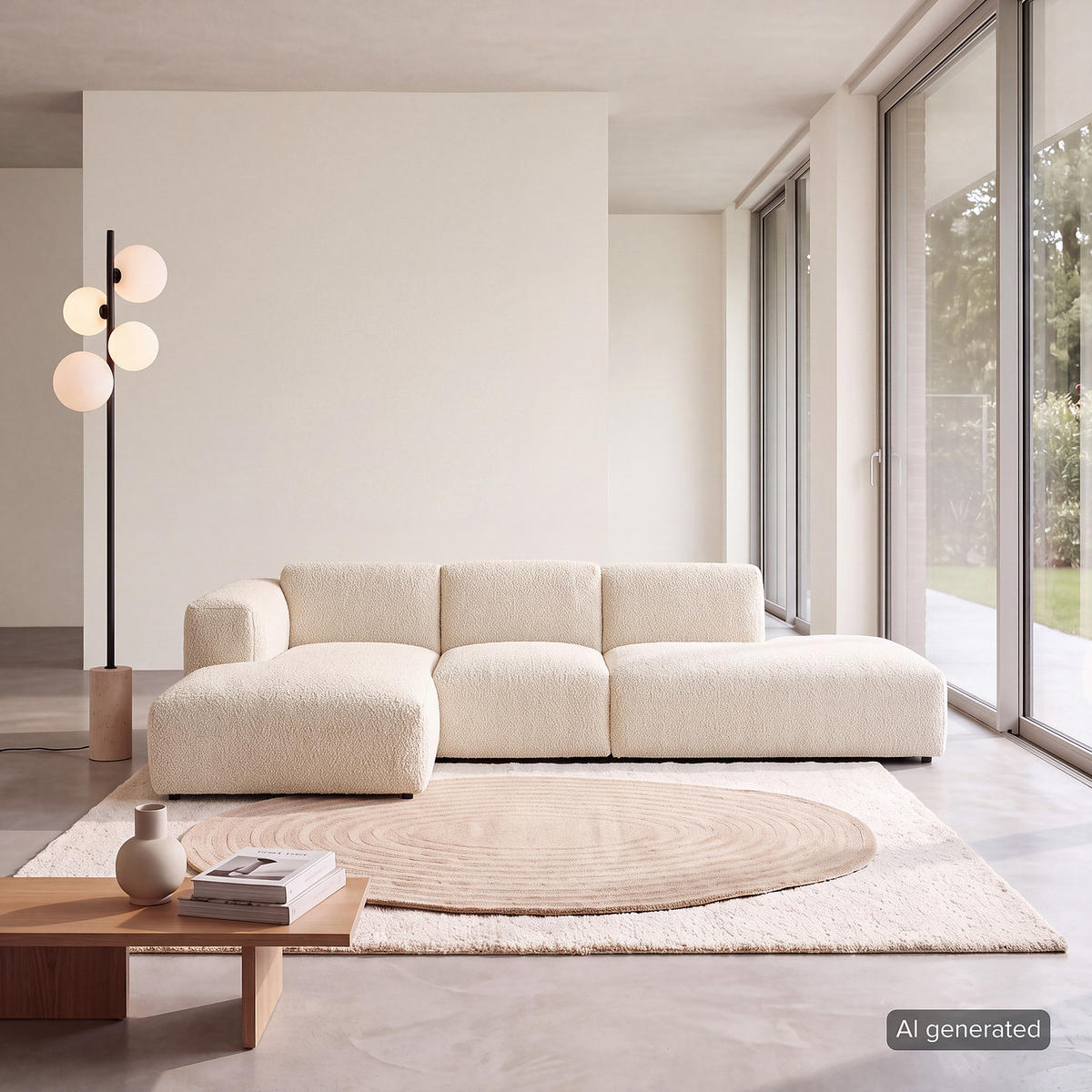 ECKSOFA mit Chaiselongue - Beige/Schwarz, Kunststoff/Textil (290/173cm) - home24