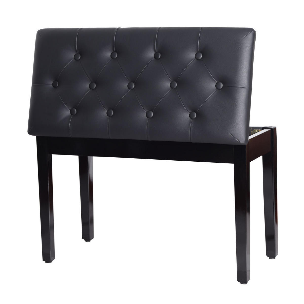 KLAVIERHOCKER DE-07175 mit verstecktem Stauraum, für 2 Personen Schwarz - Schwarz, Holz (36/50/76cm) - ComfortXL
